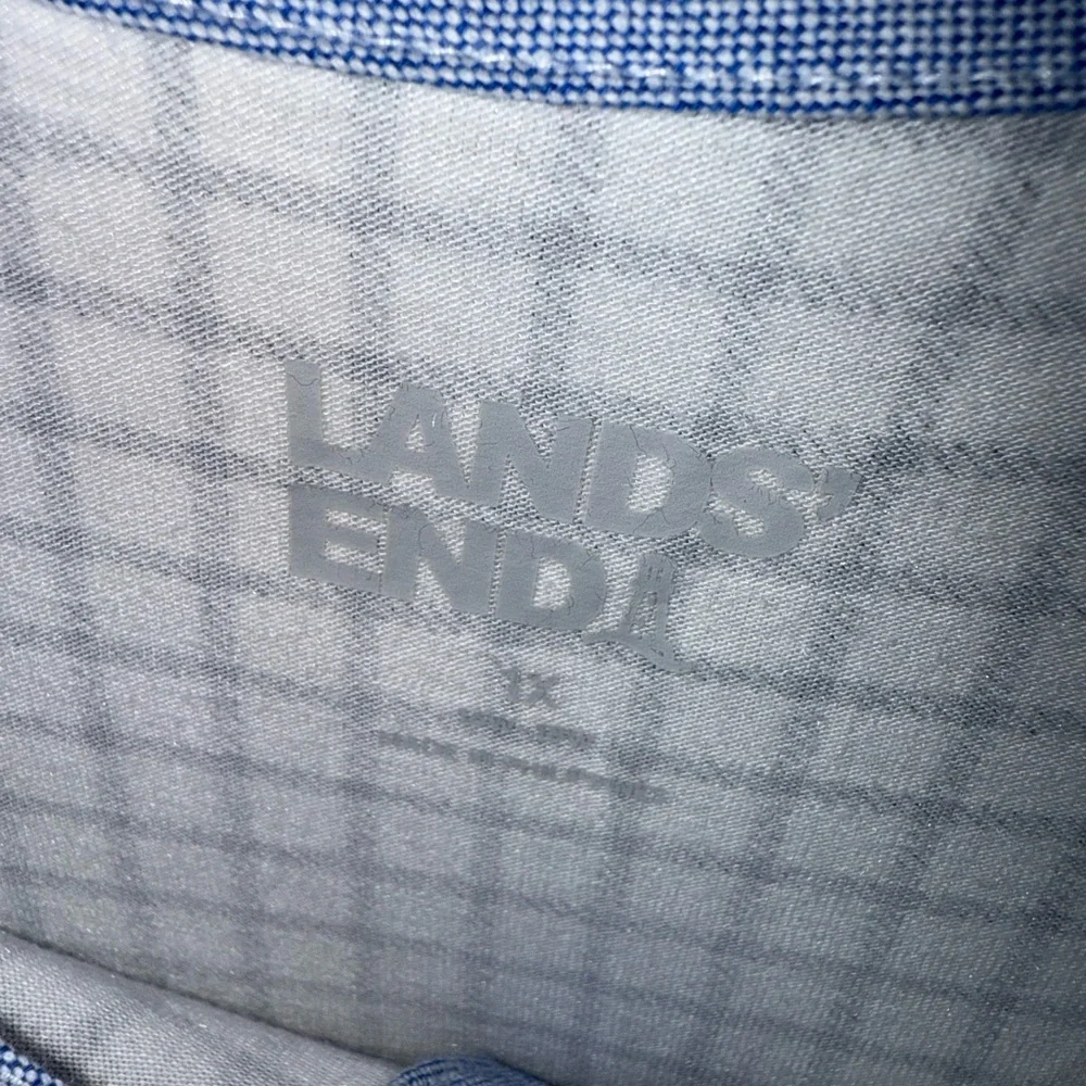 Lands’ End Women’s Blue and White Checkered Shirt Size 1X 16W-18W - Picture 5 of 6